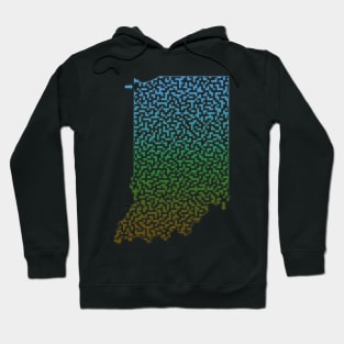 Indiana State Outline Maze & Labyrinth Hoodie